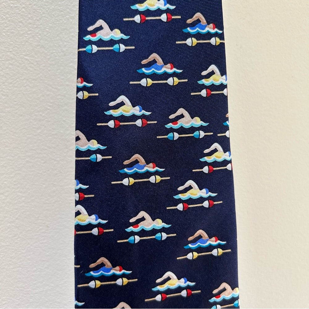 Alynn ~ Eric Hulch for Alynn Handmade Silk Sporty Lap Swimmer Tie - Picture 4 of 11